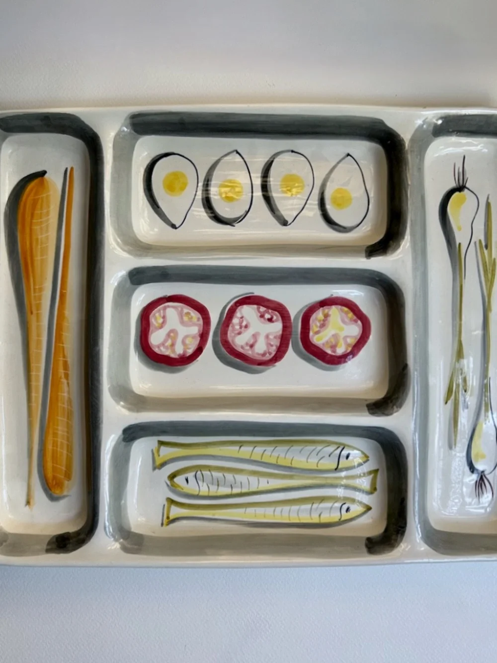 Italian MCM Hand Painted Art Pottery Tray